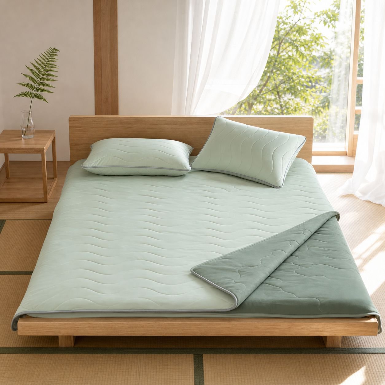 1.8cm厚プラネット冷感サマーキルト ダブルサイズ200x230cm 綿素材