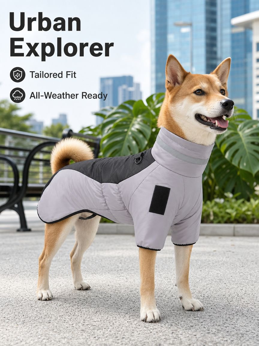 Reflective and warm dog jacket