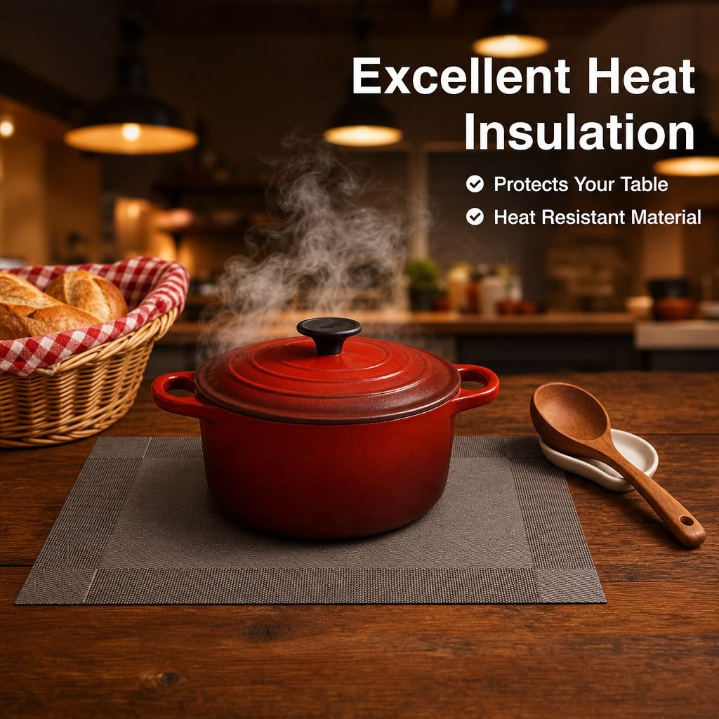 Antibacterial Non-slip Heat-resistant Table Mat, Household Mold-proof Coaster, Woven Dining Placemat