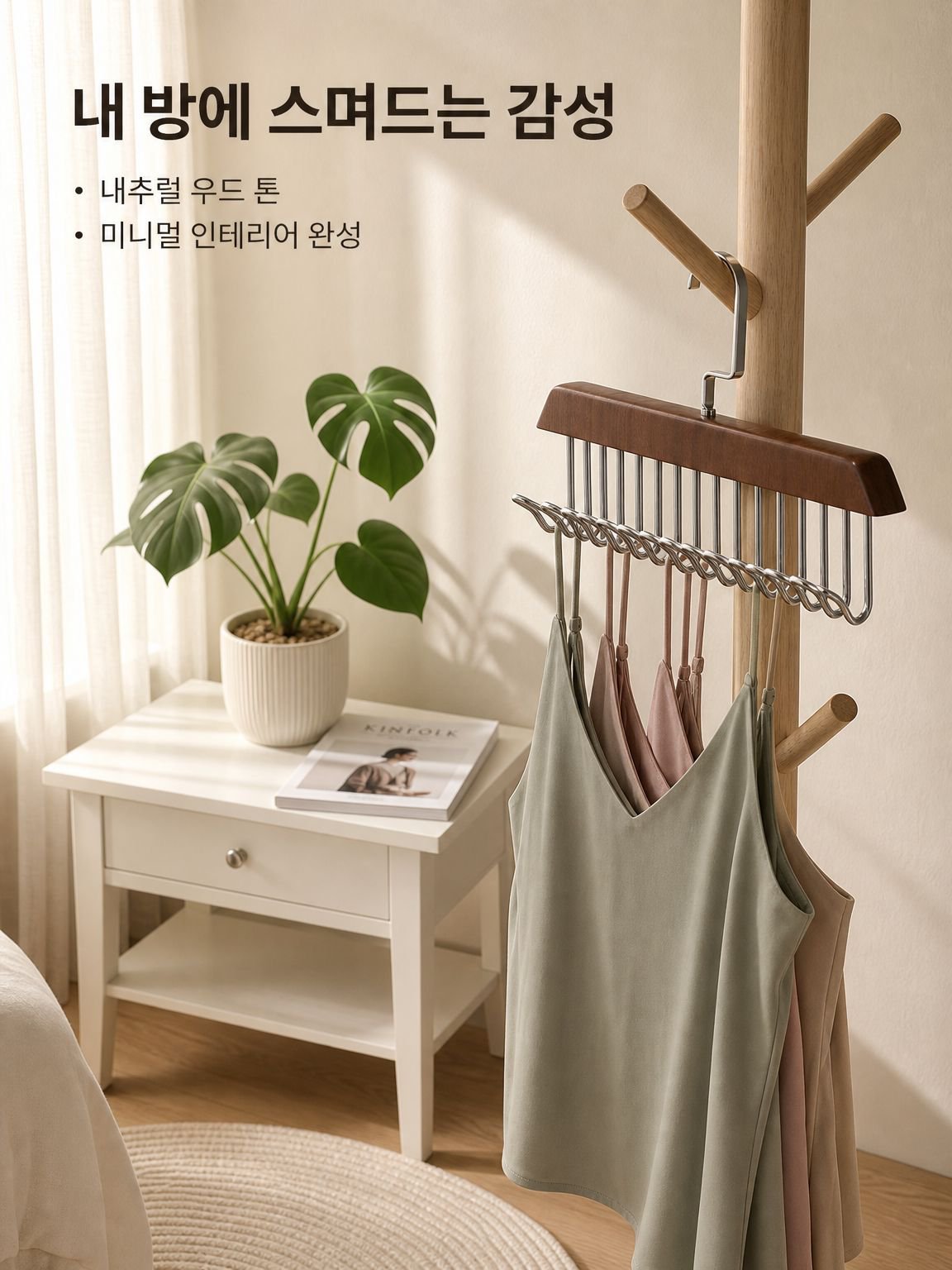 원목 8후크 옷걸이 