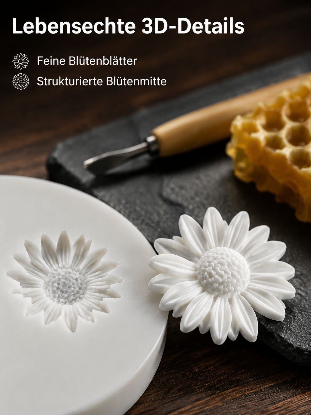 Kerzen-Set Gänseblümchen Sonnenblume Silikonform