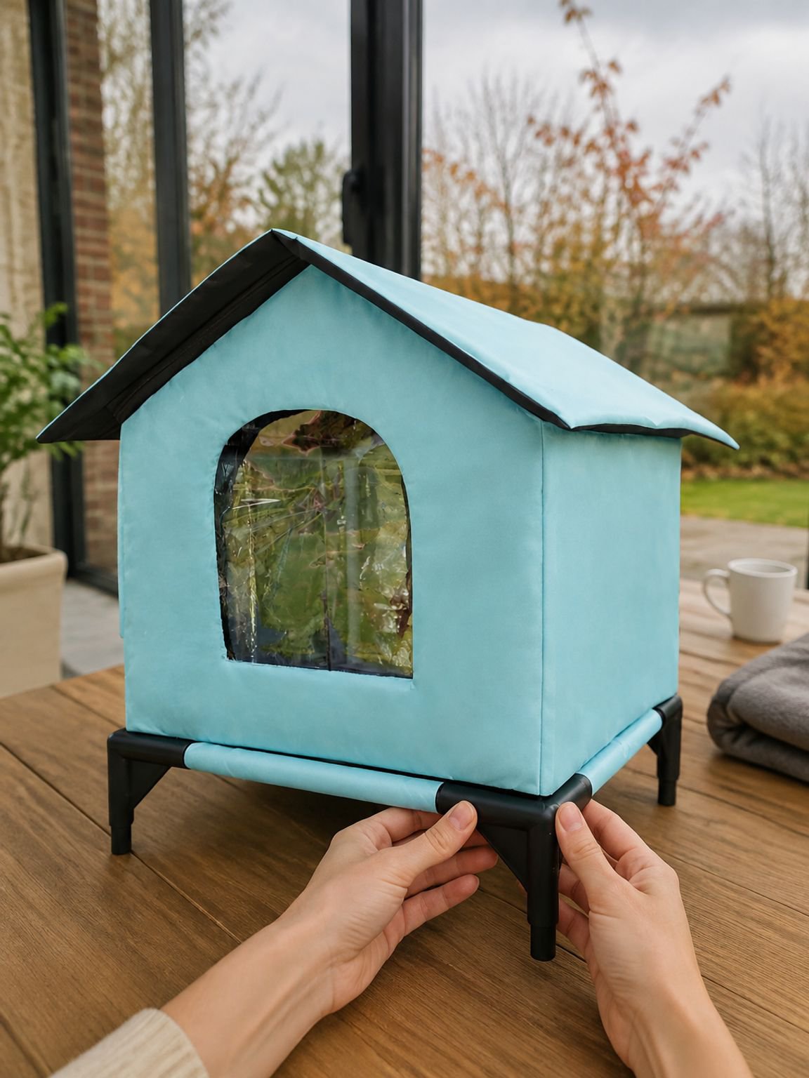 Comfortabel waterdicht kattenhok voor tuin en terras