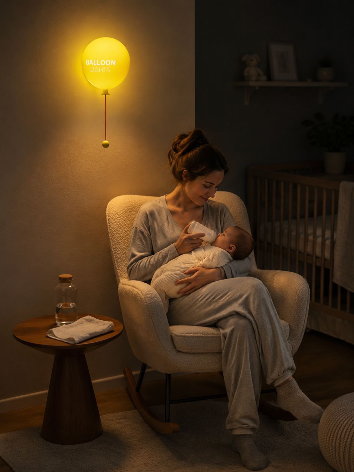 JMY Silicone Balloon Night Light, Breastfeeding Lamp, Bedside Lamp, Wall-mountable or Handheld, Thre