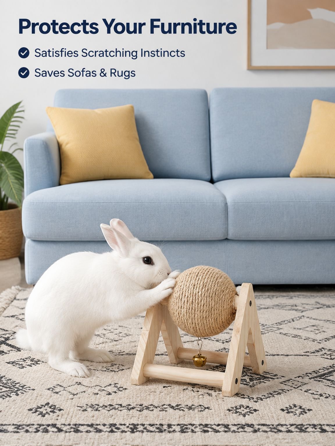 Rabbit-specific claw-grinding ball toy