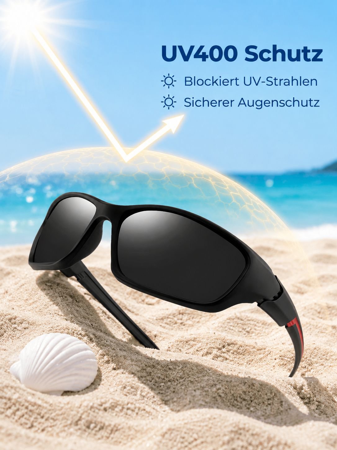Klare, blendfreie polarisierte Sonnenbrille