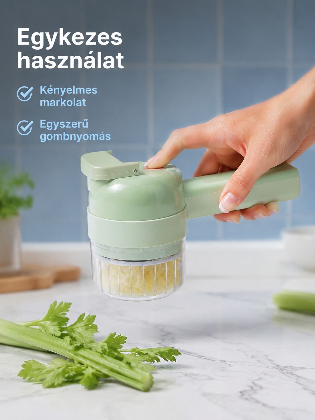 Otthoni aprítógép zöldségek szeleteléséhez