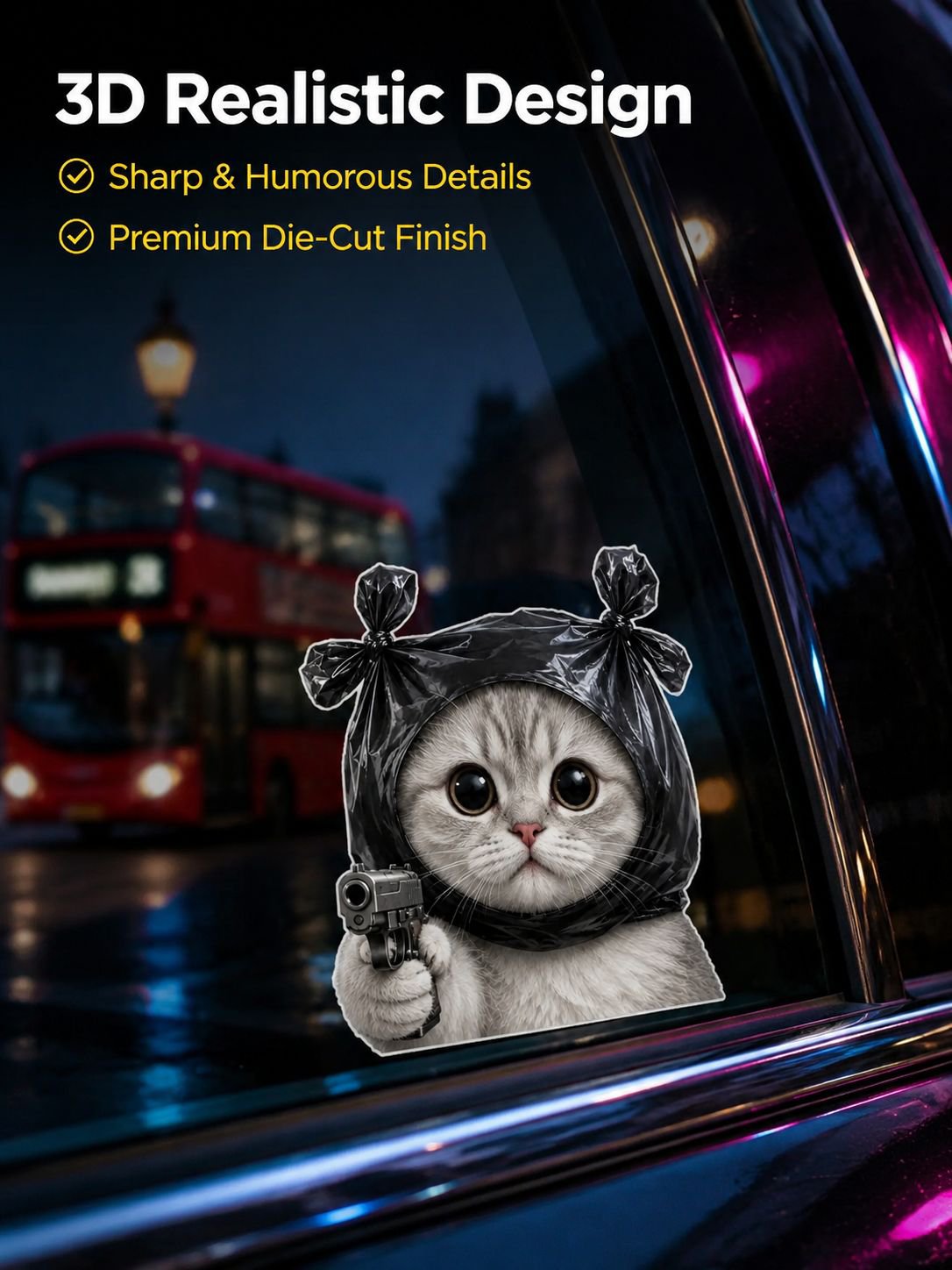 Gangster Cat and Dog Decorative Waterproof Stickers