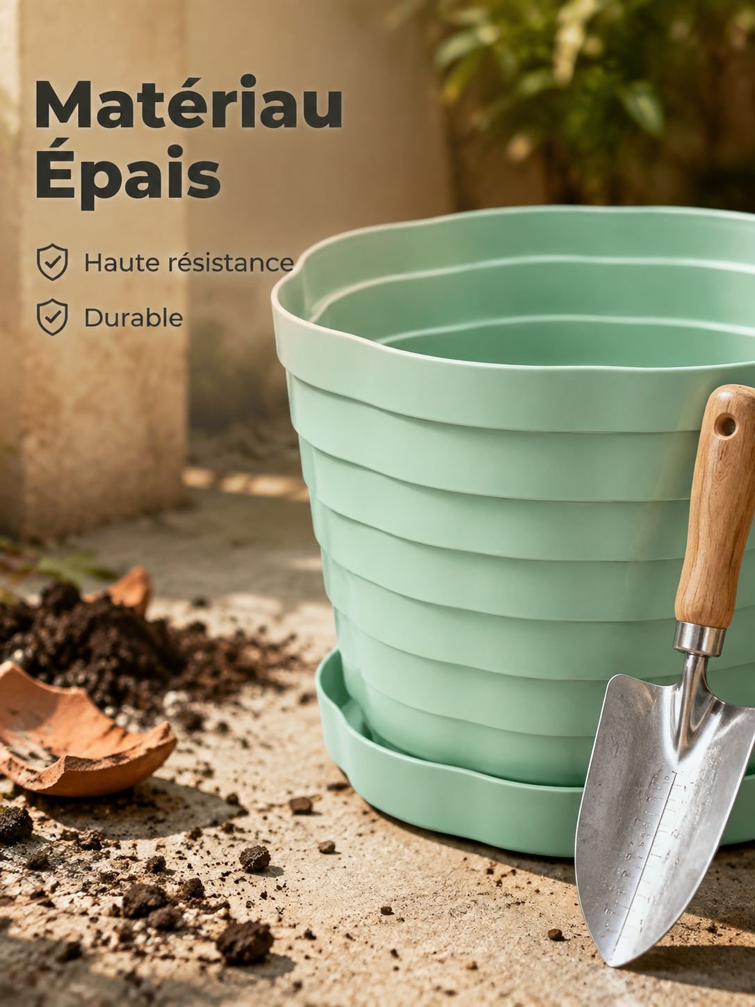 Grand pot de fleurs nordique simple et respirant, épaissi, pour la maison et le jardin