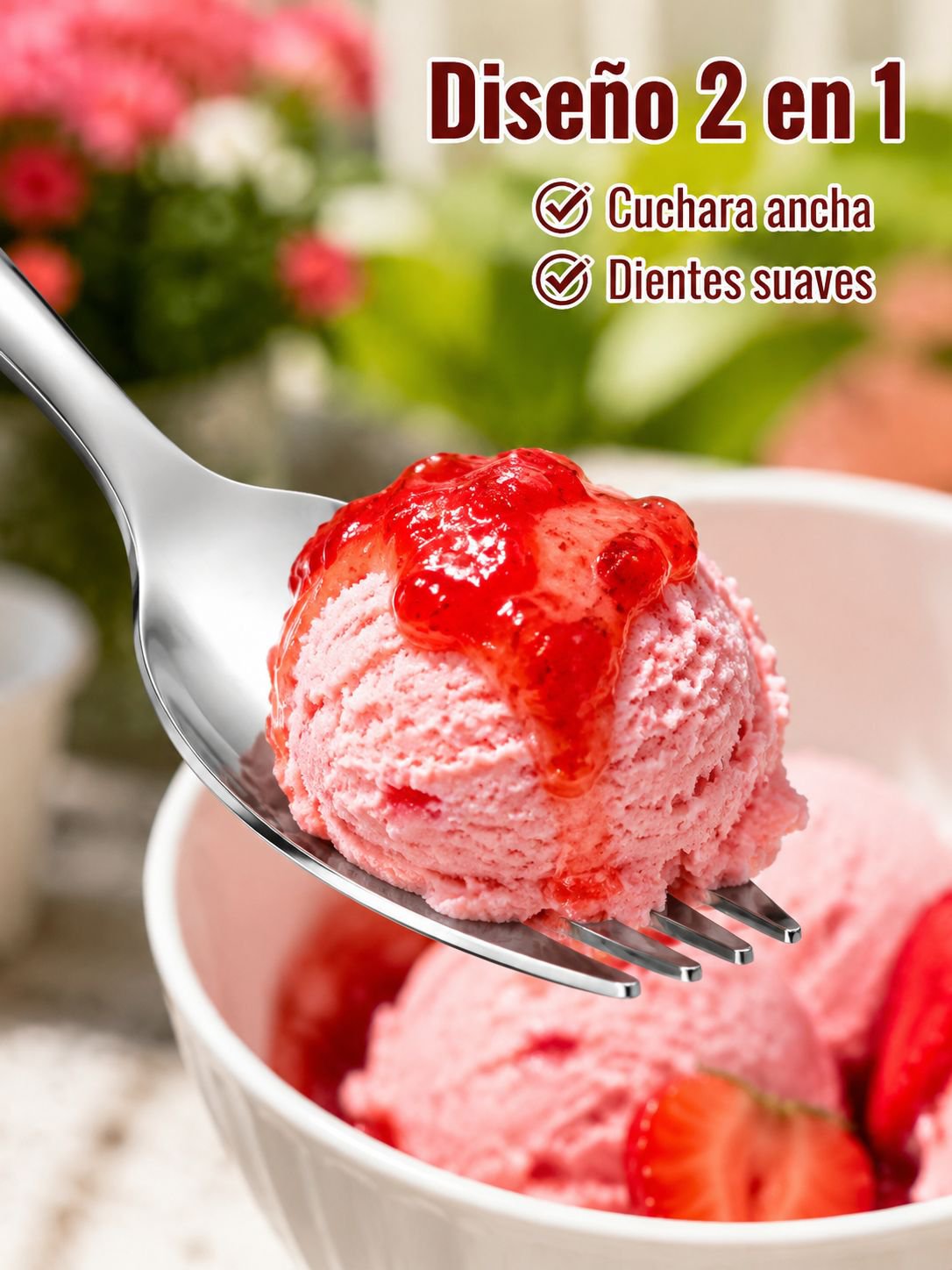 Cucharita para helado de mango corto 
