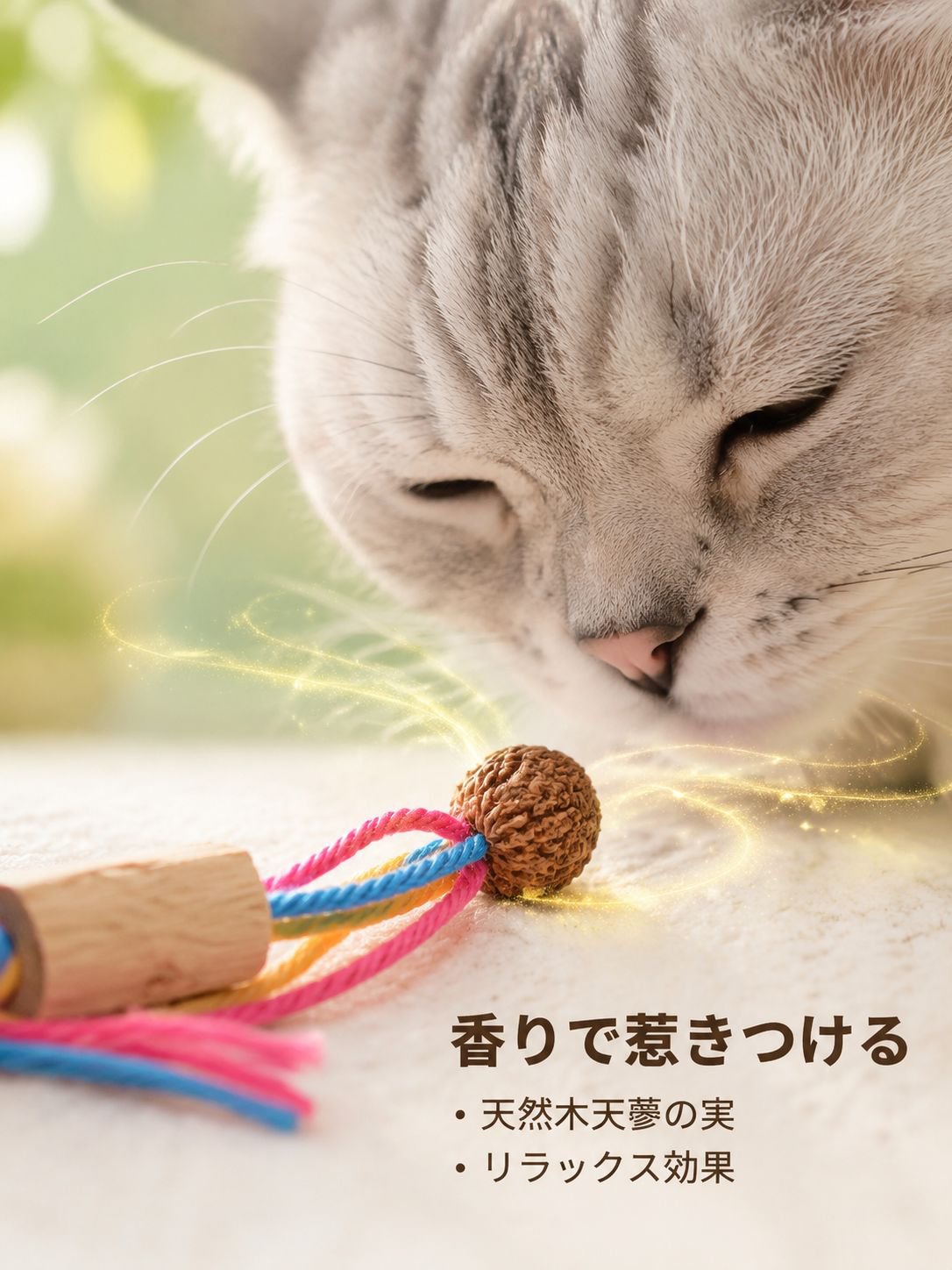 猫用インタラクティブおもちゃ シルバーバインボールロープ