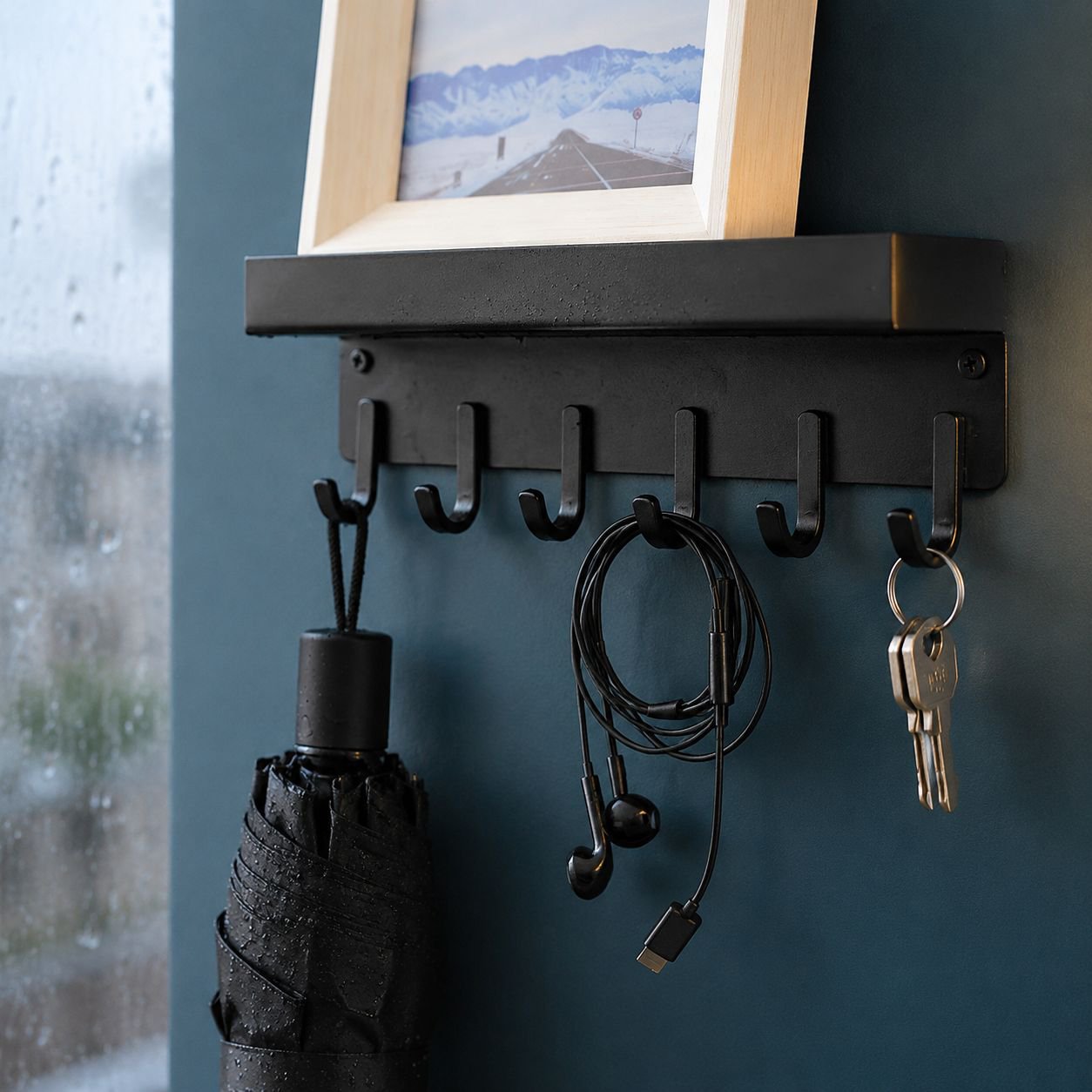 No-Drill Door Key Organizer Wall Hook