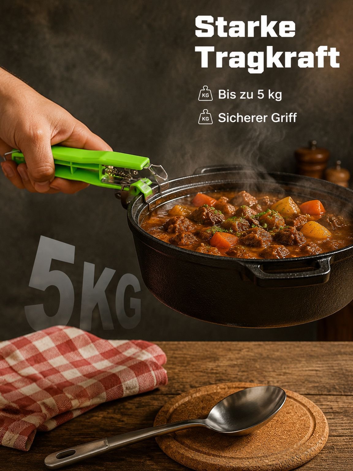 Dampfgarer-Tellerheber Edelstahl-Tellerzange