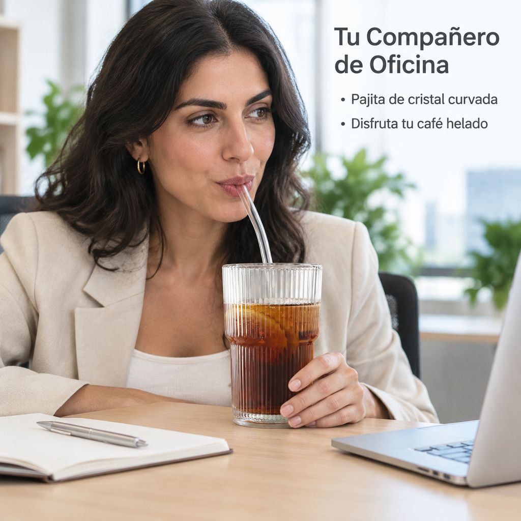 Vaso de vidrio con rayas verticales para agua o café, con tapa