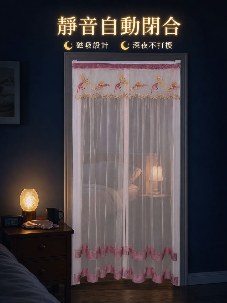 美國進口雙層優質門簾，無需打孔，熱銷產品