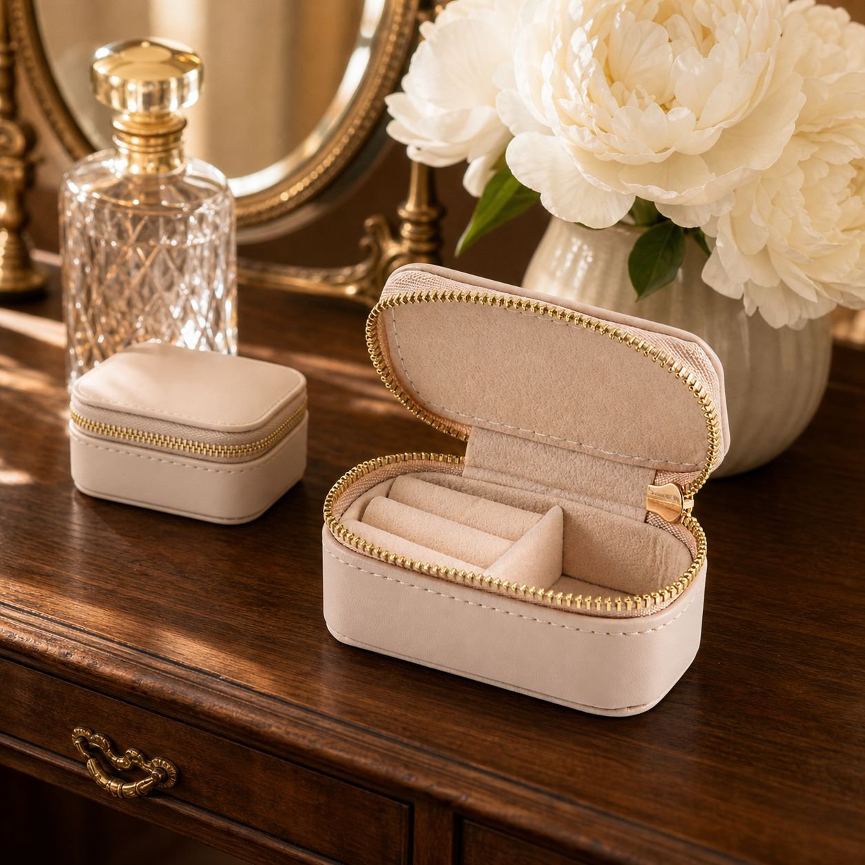 Portable mini jewelry box for travel