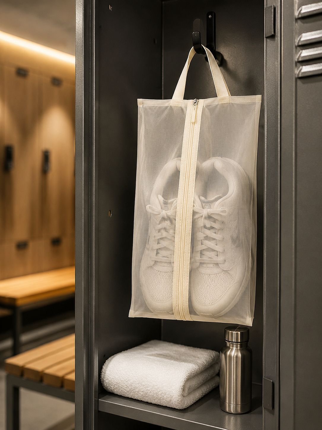 Travel shoe dust bags with breathable mesh design