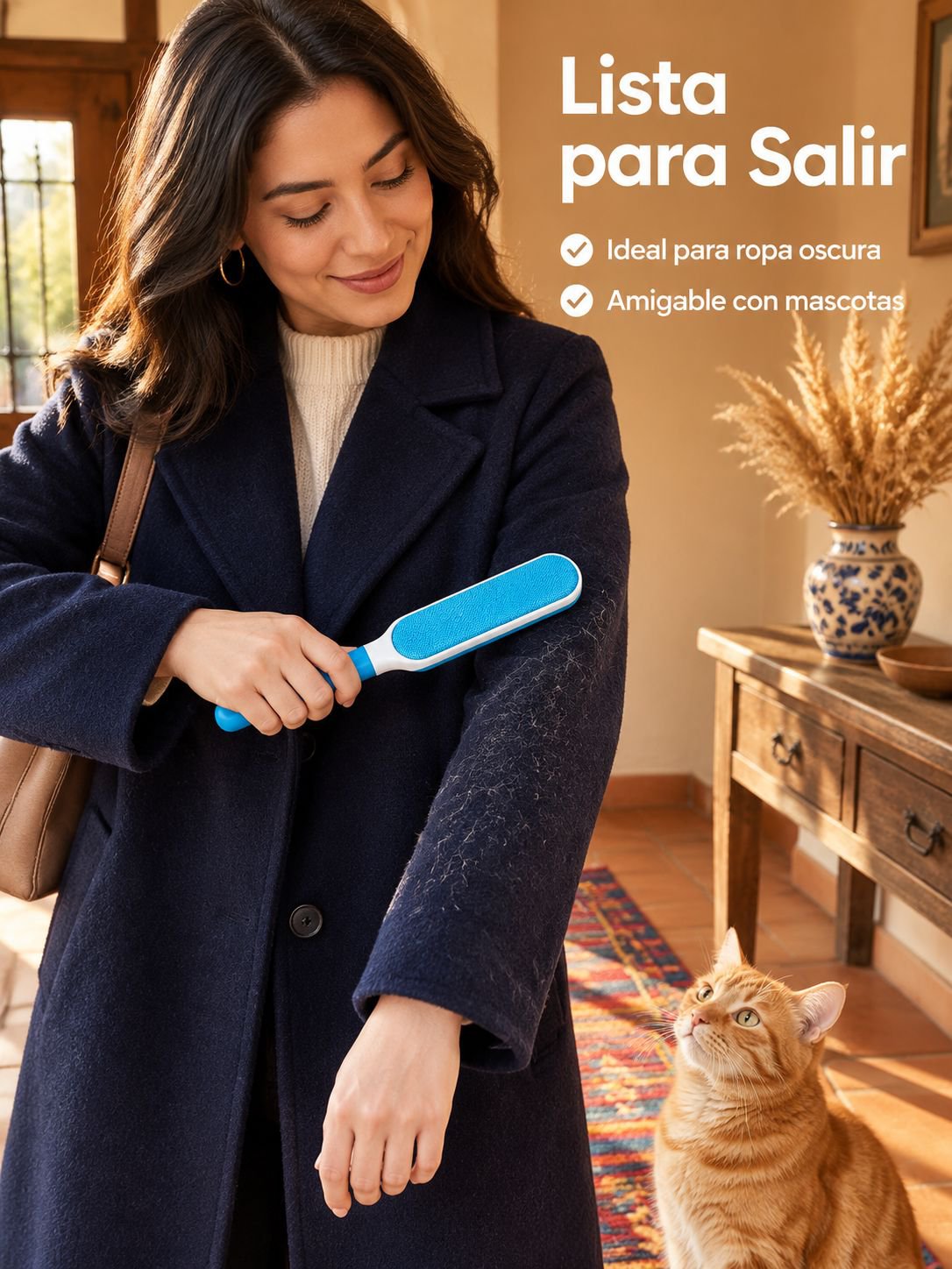 Cepillo electrostático para eliminar el polvo de la ropa
