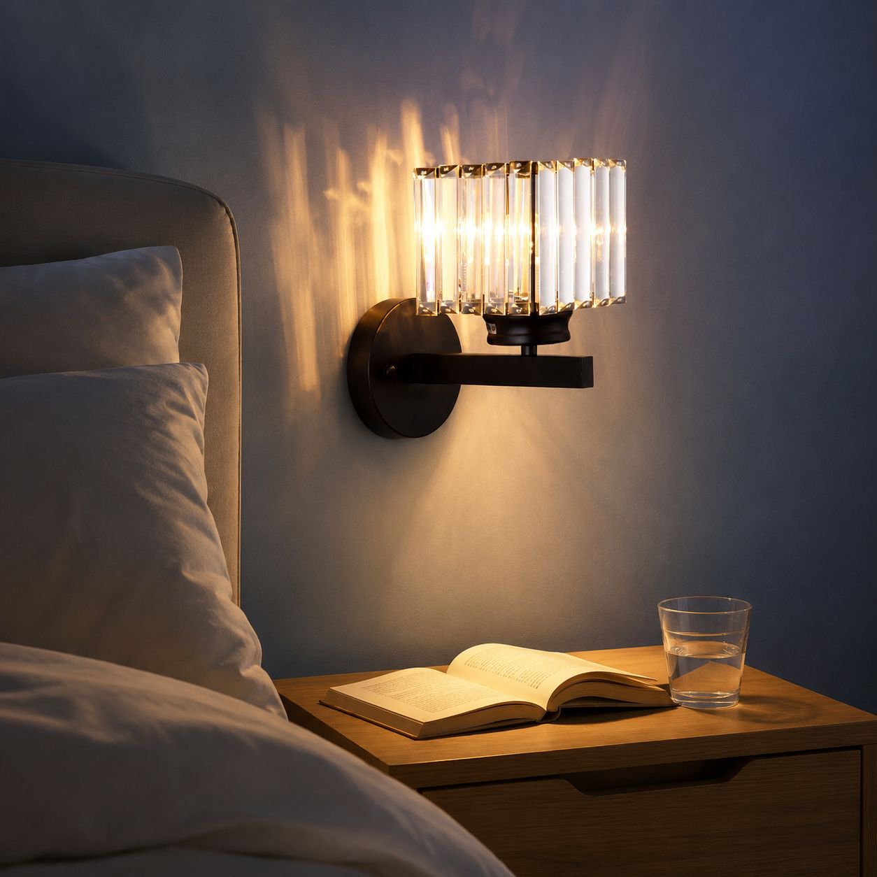 Minimalist American crystal wall lamp, modern home decor, suitable for various spaces