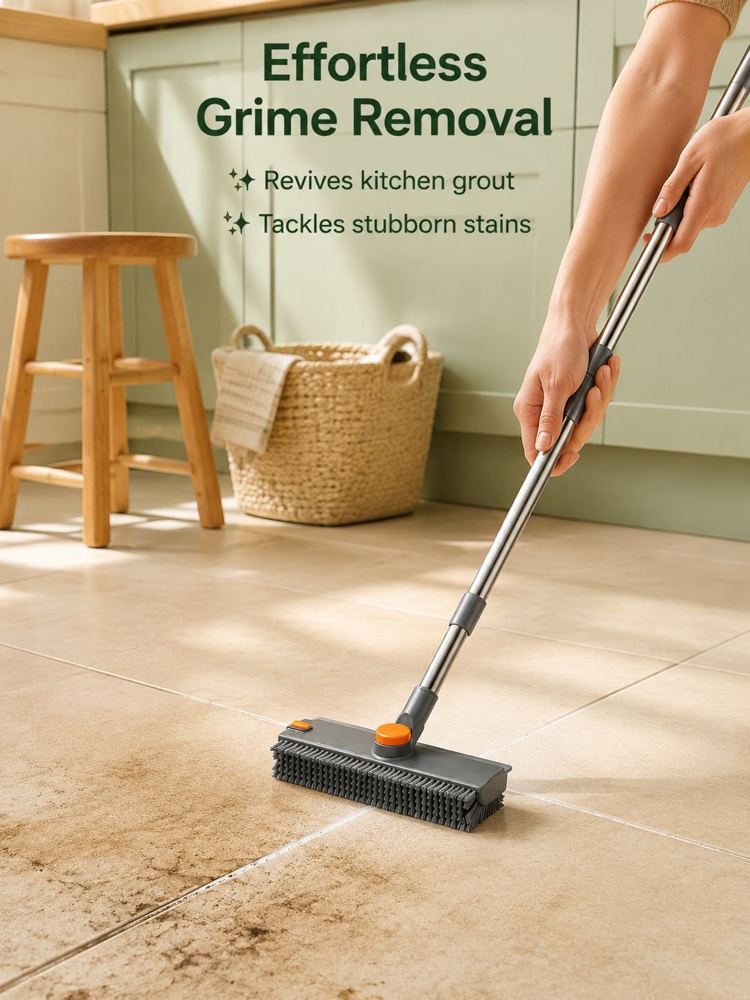 Durable hard bristle brush for tile and floor gaps