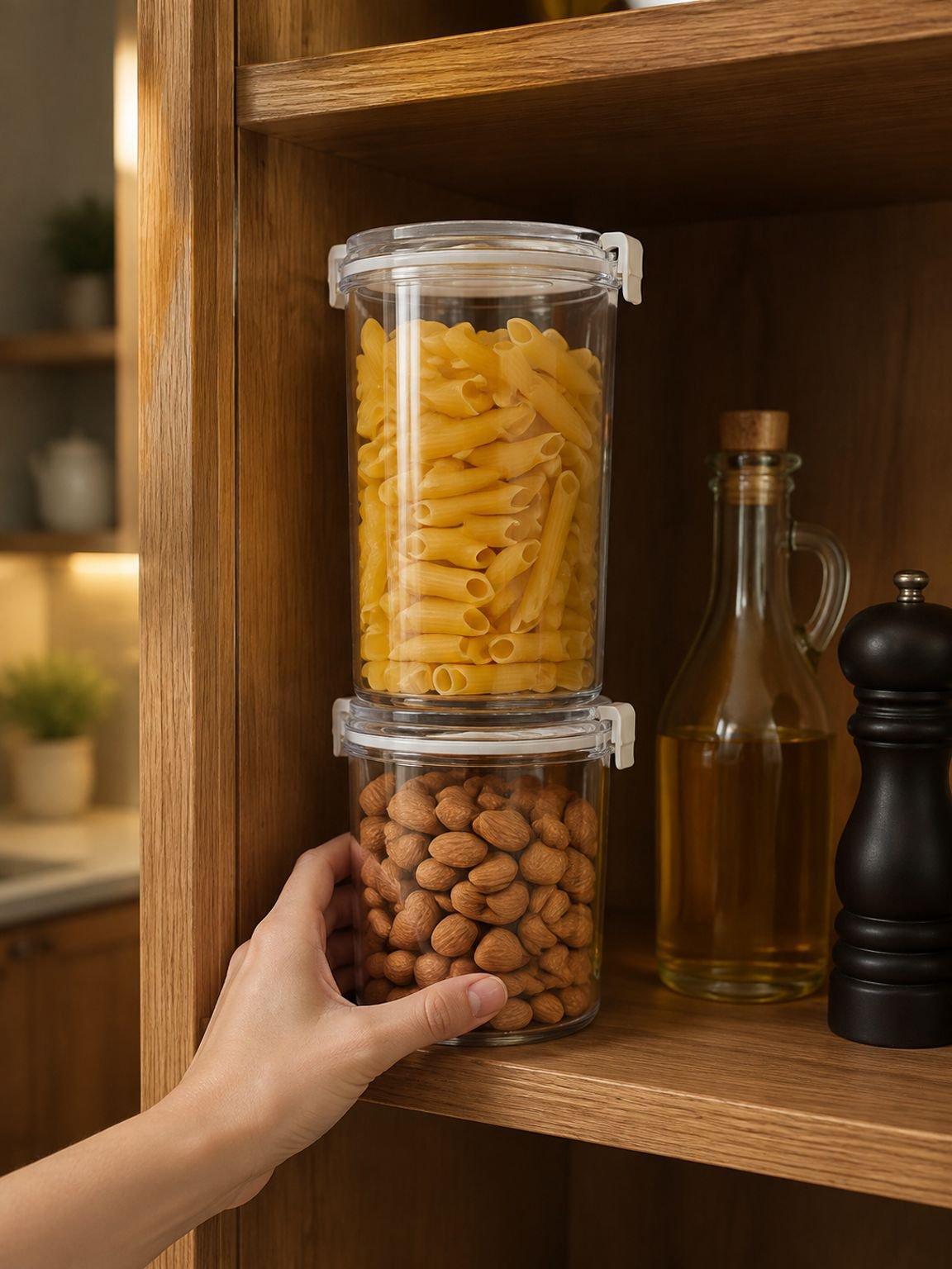 Premium coffee and tea canister with secure lid