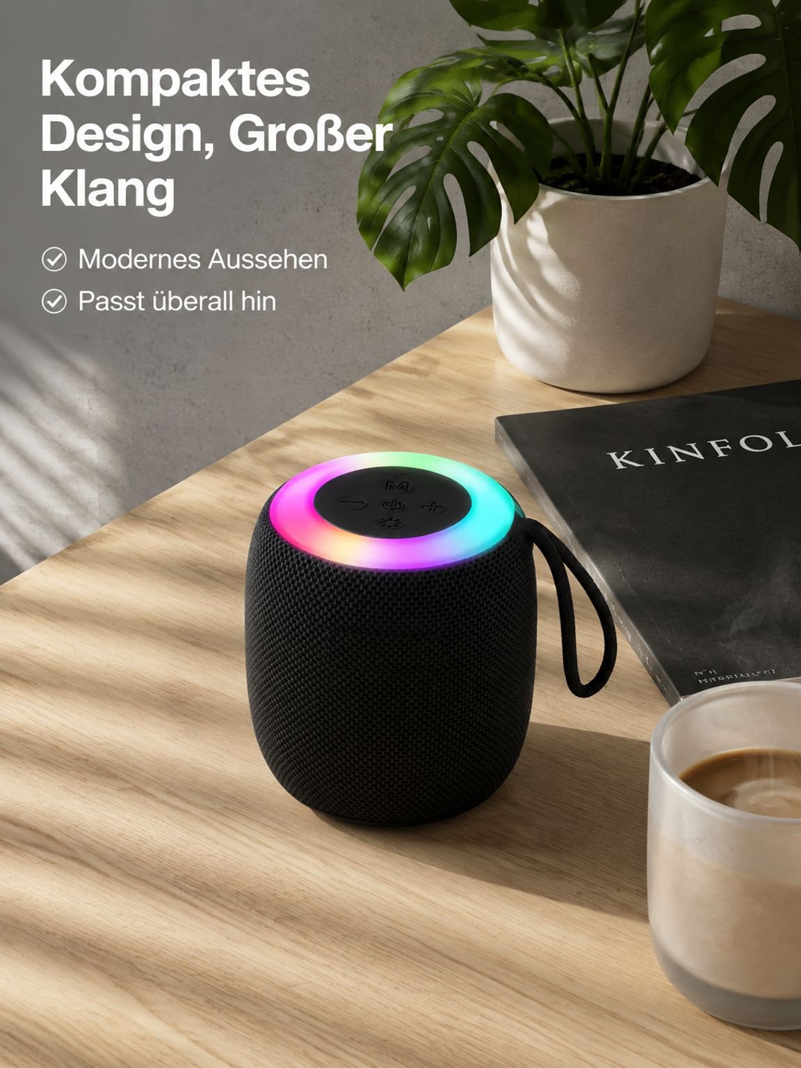 Tragbarer Mini-Bluetooth-Lautsprecher mit Subwoofer, Kartensteckplatz