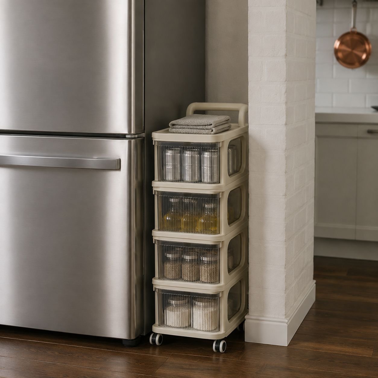 Carro organizador multifuncional de varias capas para cocina y baño