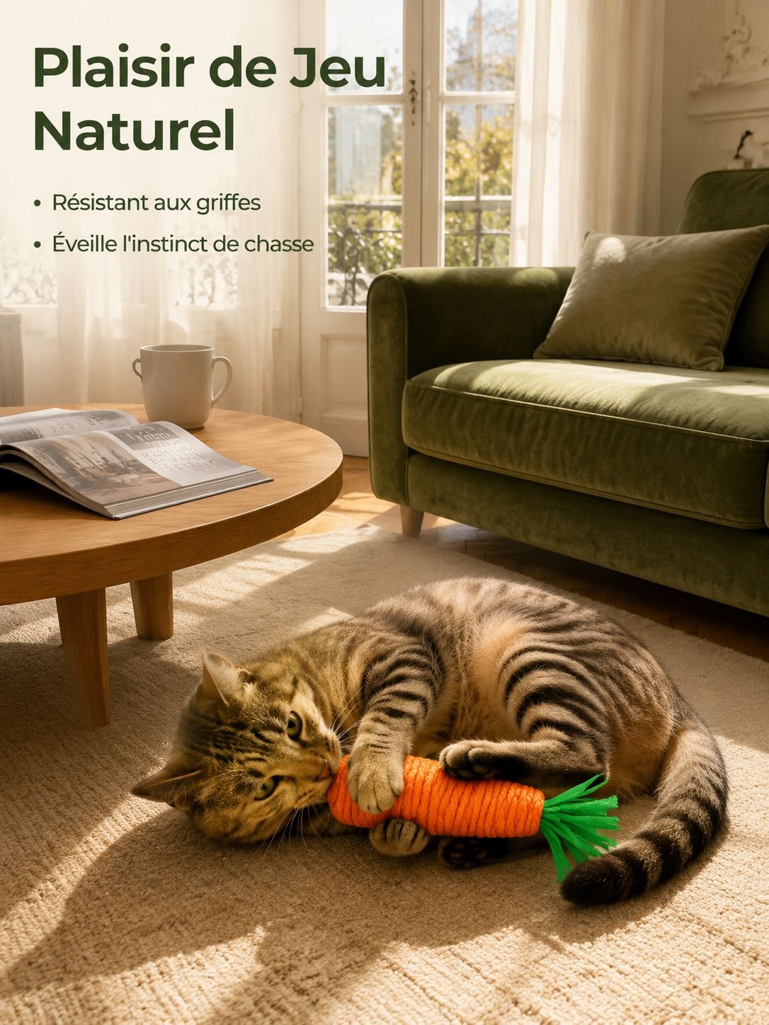 Bâtonnet jouet carotte sonore pour chat