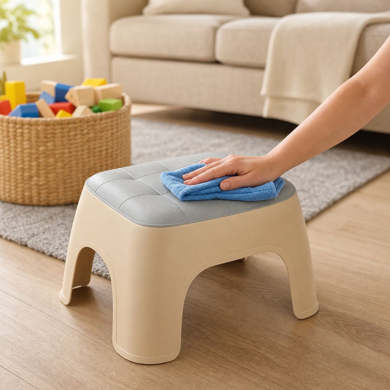 Safe kids stool for bathroom and bedroom use
