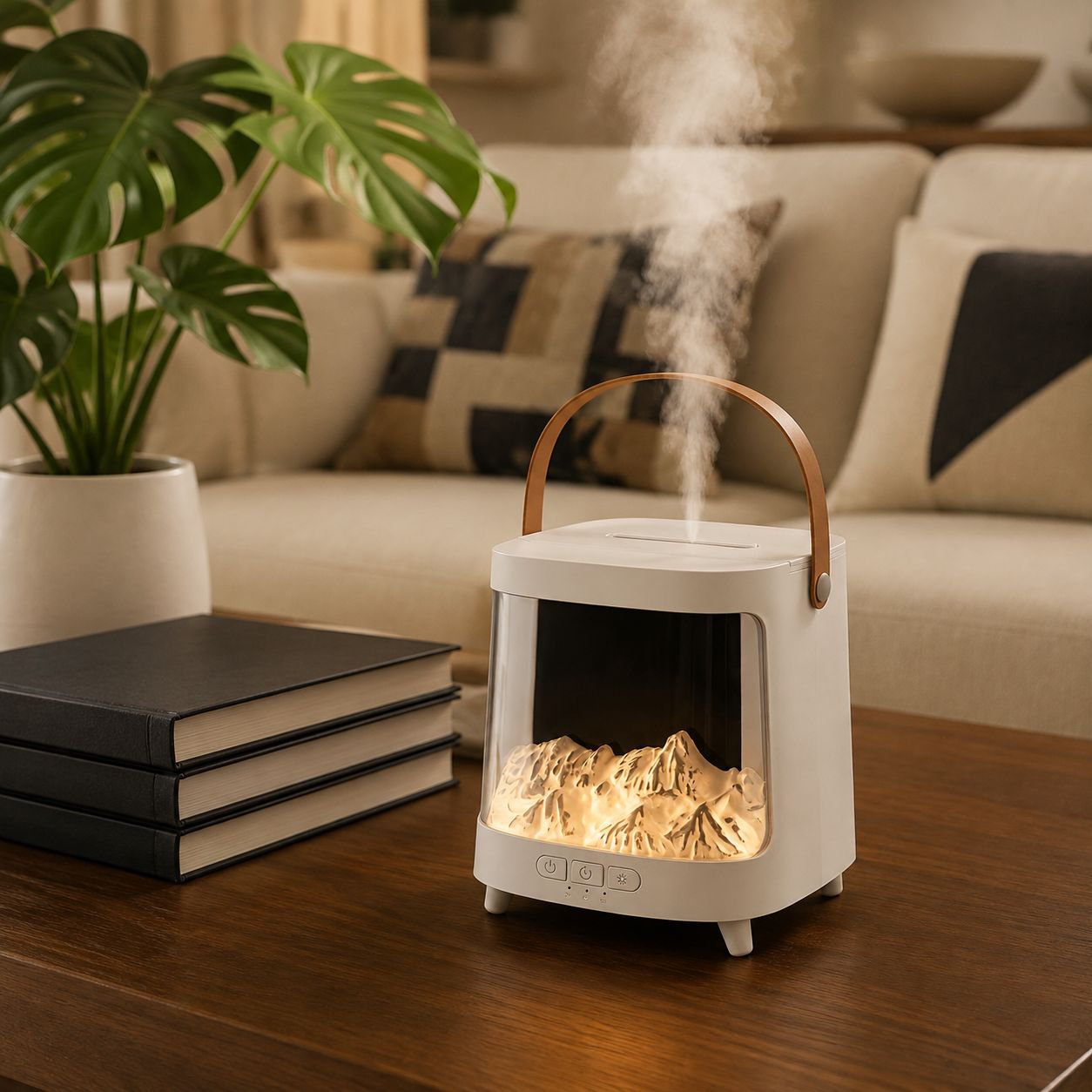Home humidifier with LED indicator lights