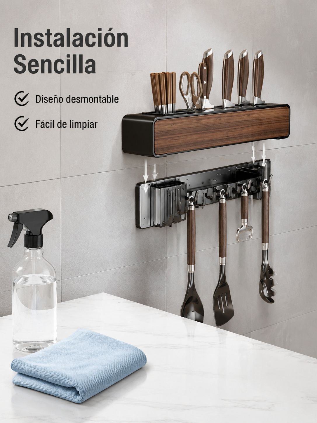 Detalle del diseño del escurridor para fregadero