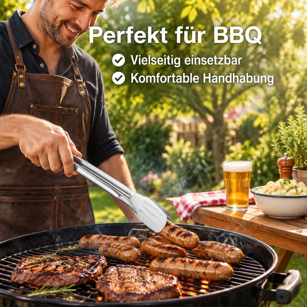 Edelstahl Grillzange & Servierzange Multifunktionale Steakzange Küchenzange