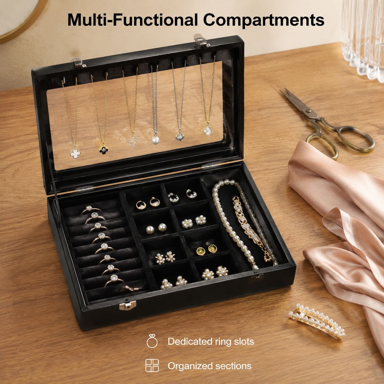 1pc Delicate Large Capacity Necklace Display Rack - Jewelry Organizer Box