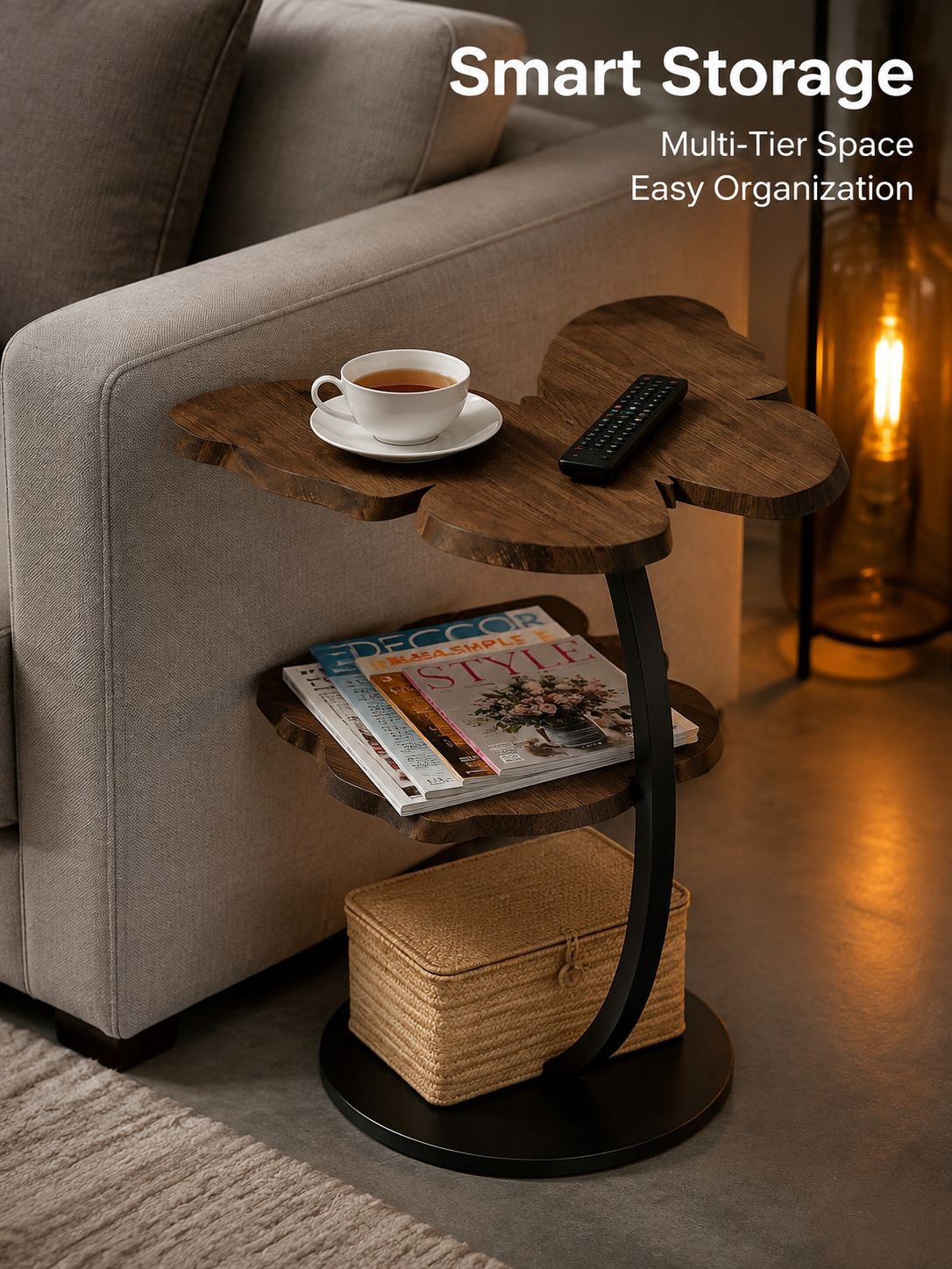 Multifunctional sofa side table