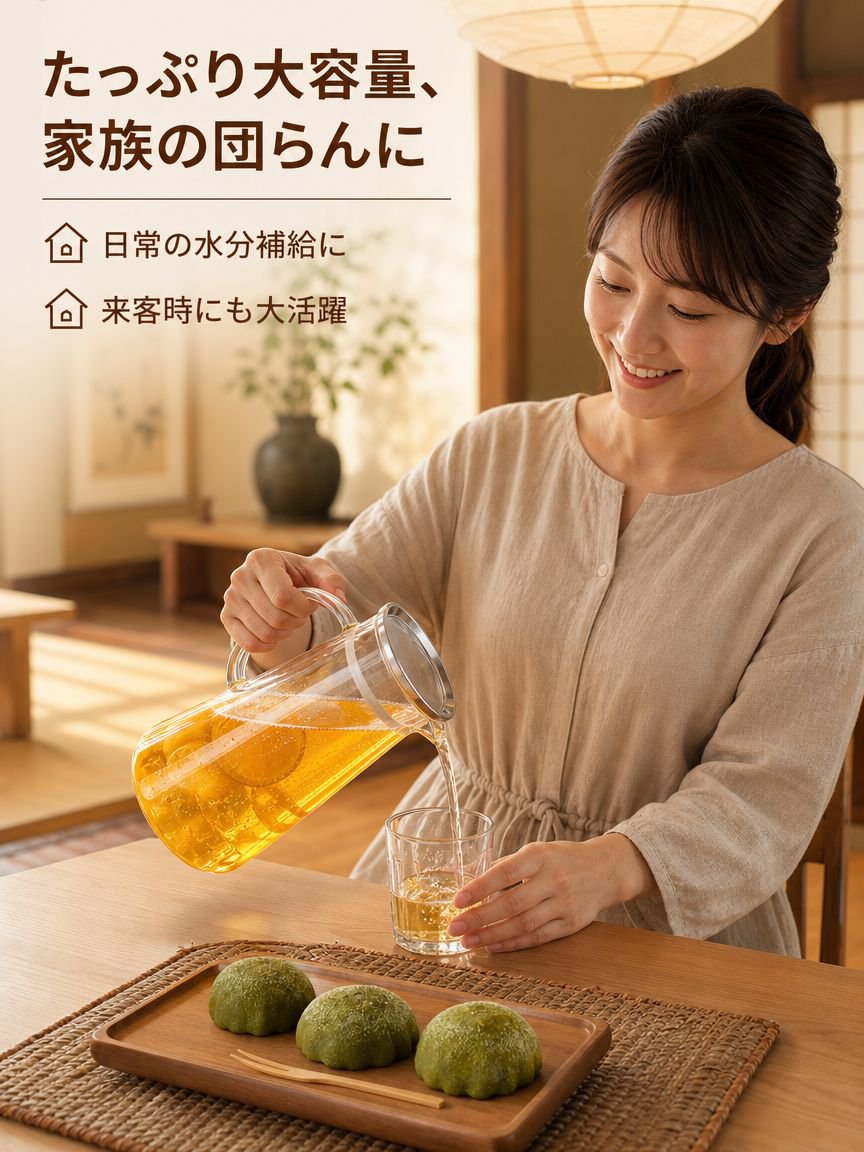 透明な耐熱ガラス製冷水ジャグ