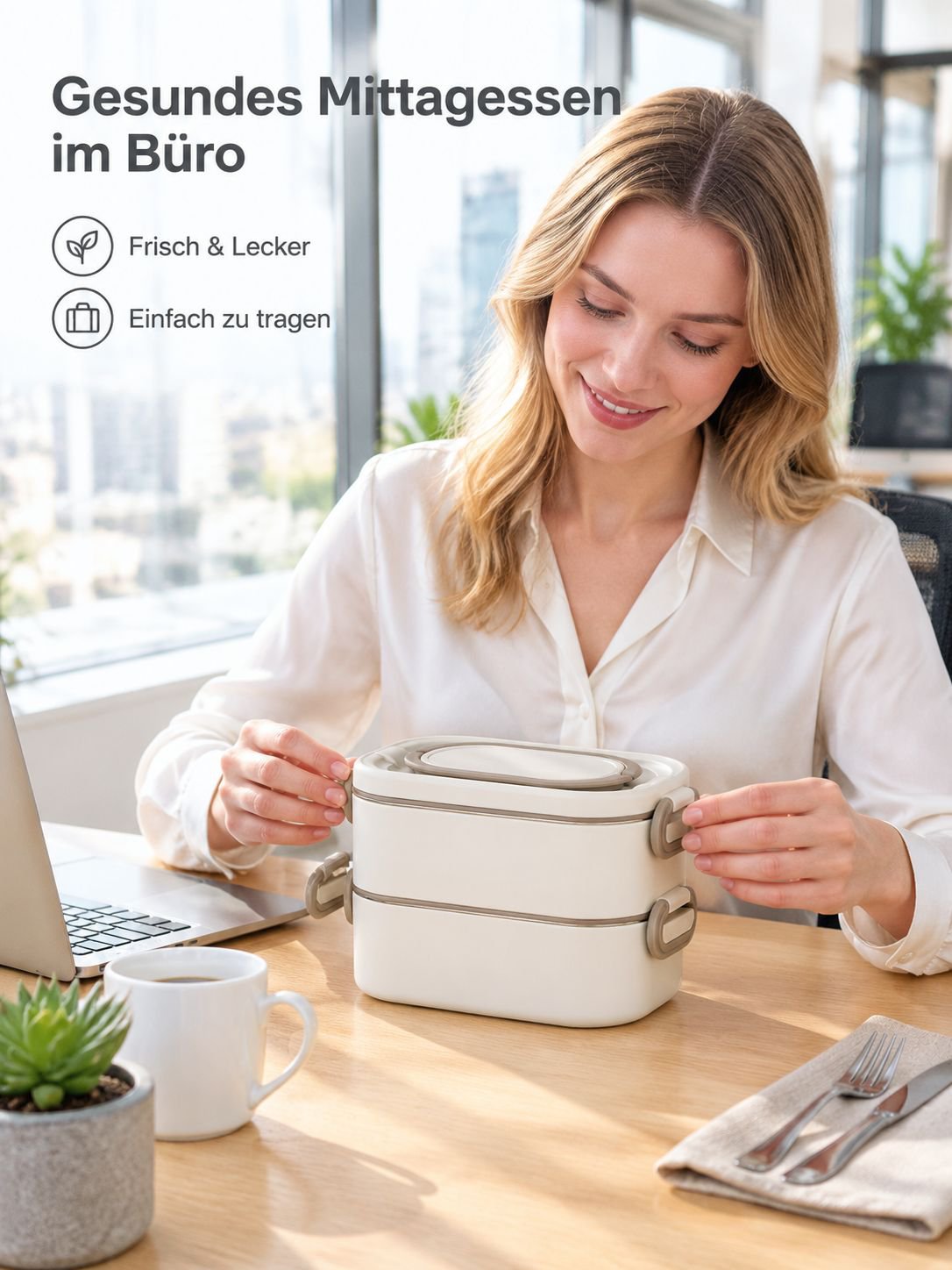 304 Edelstahl Mehrschichtige Lunchbox ohne Geruchsübertragung, Mikrowellengeeignet