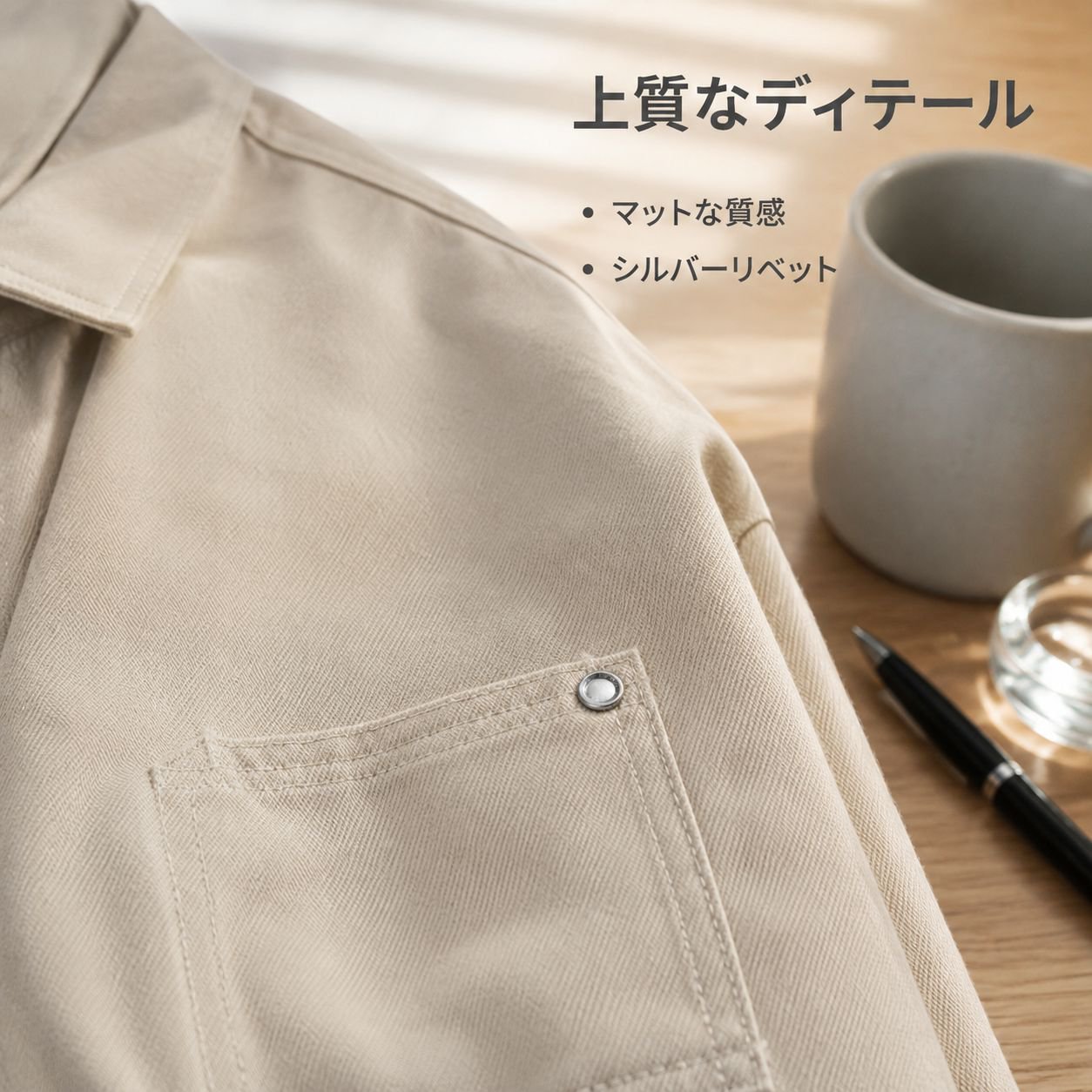 メンズルーズカジュアル長袖シャツ