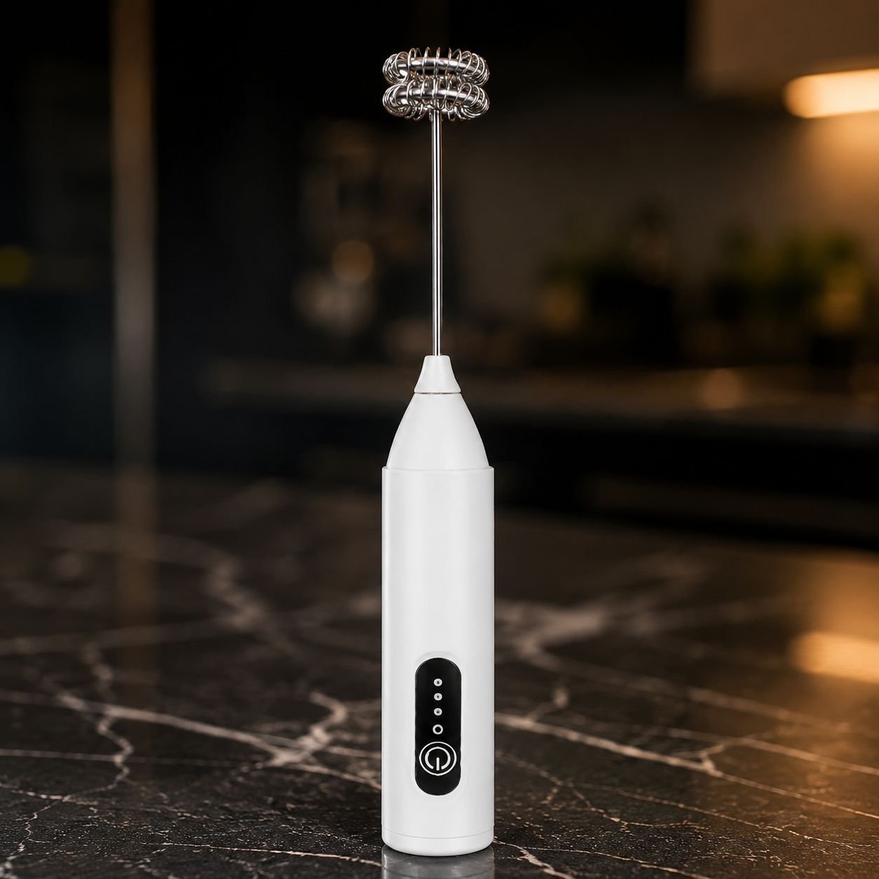 Portable Wireless Electric Milk Frother in hand