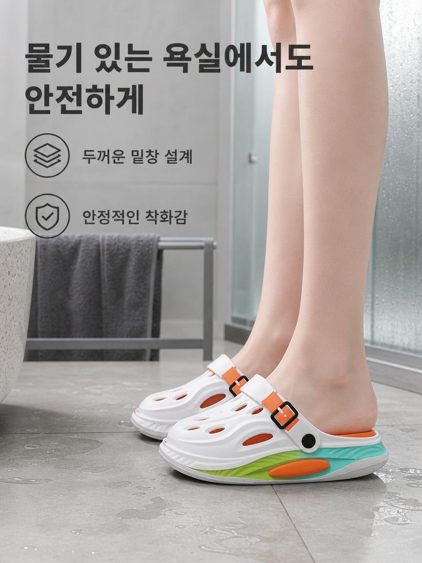 쿠션감 좋은 두꺼운 미끄럼방지 비치 슬리퍼