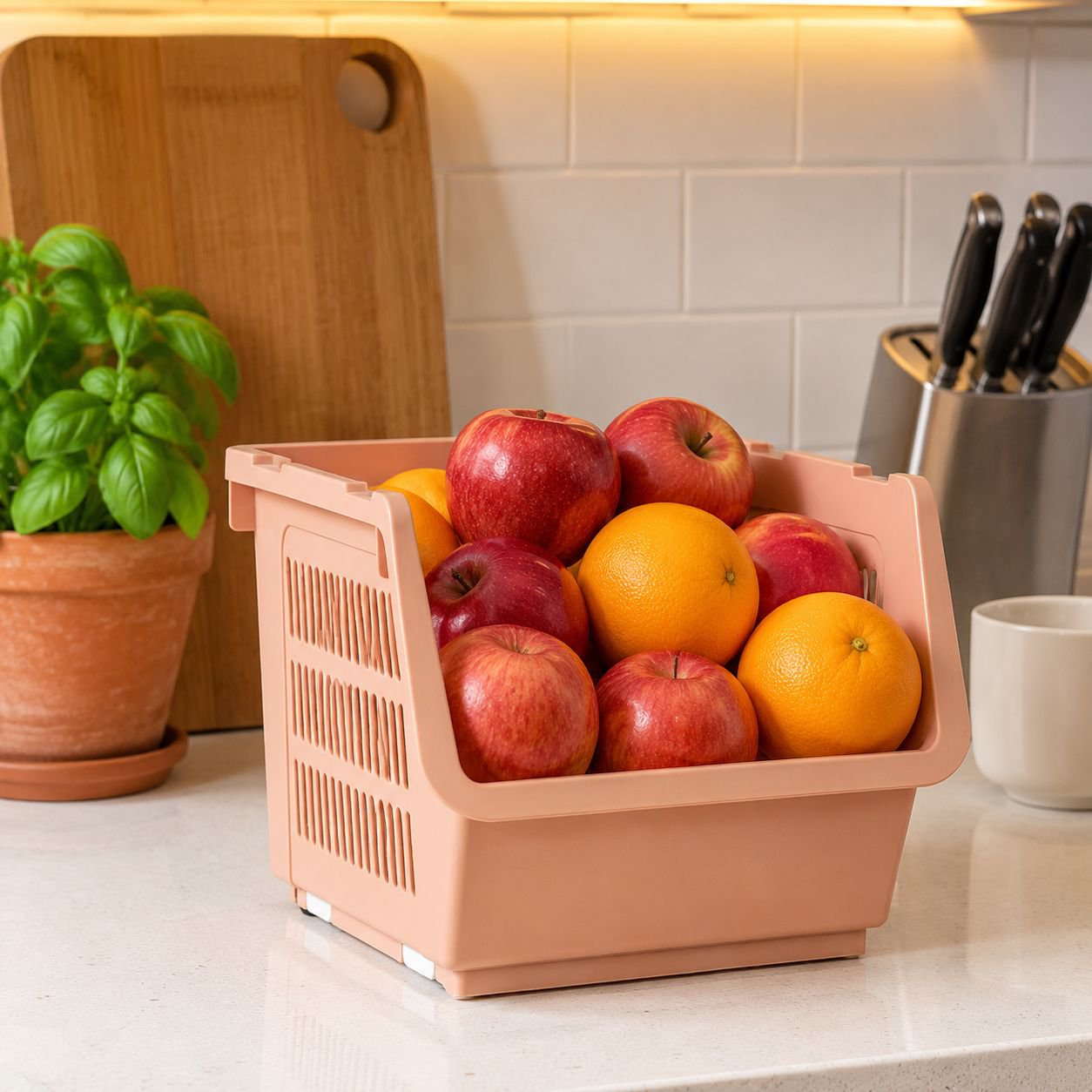 Cesta de almacenamiento de verduras, juguetes y objetos varios para cocina, hogar y suelo, reforzada