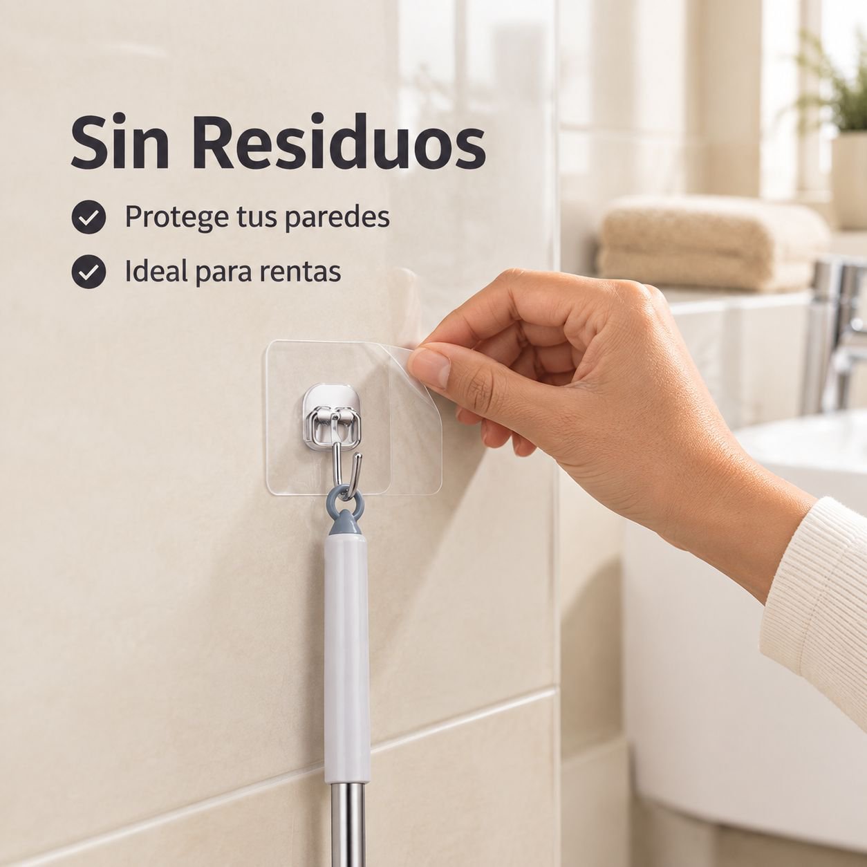 Cepillo de inodoro extensible en forma de S para montaje en pared