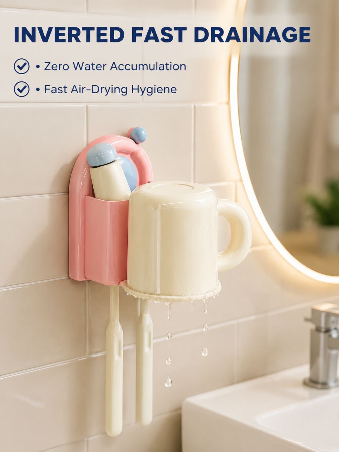 Wall-mounted Electric Toothbrush Holder with Rinse Cup