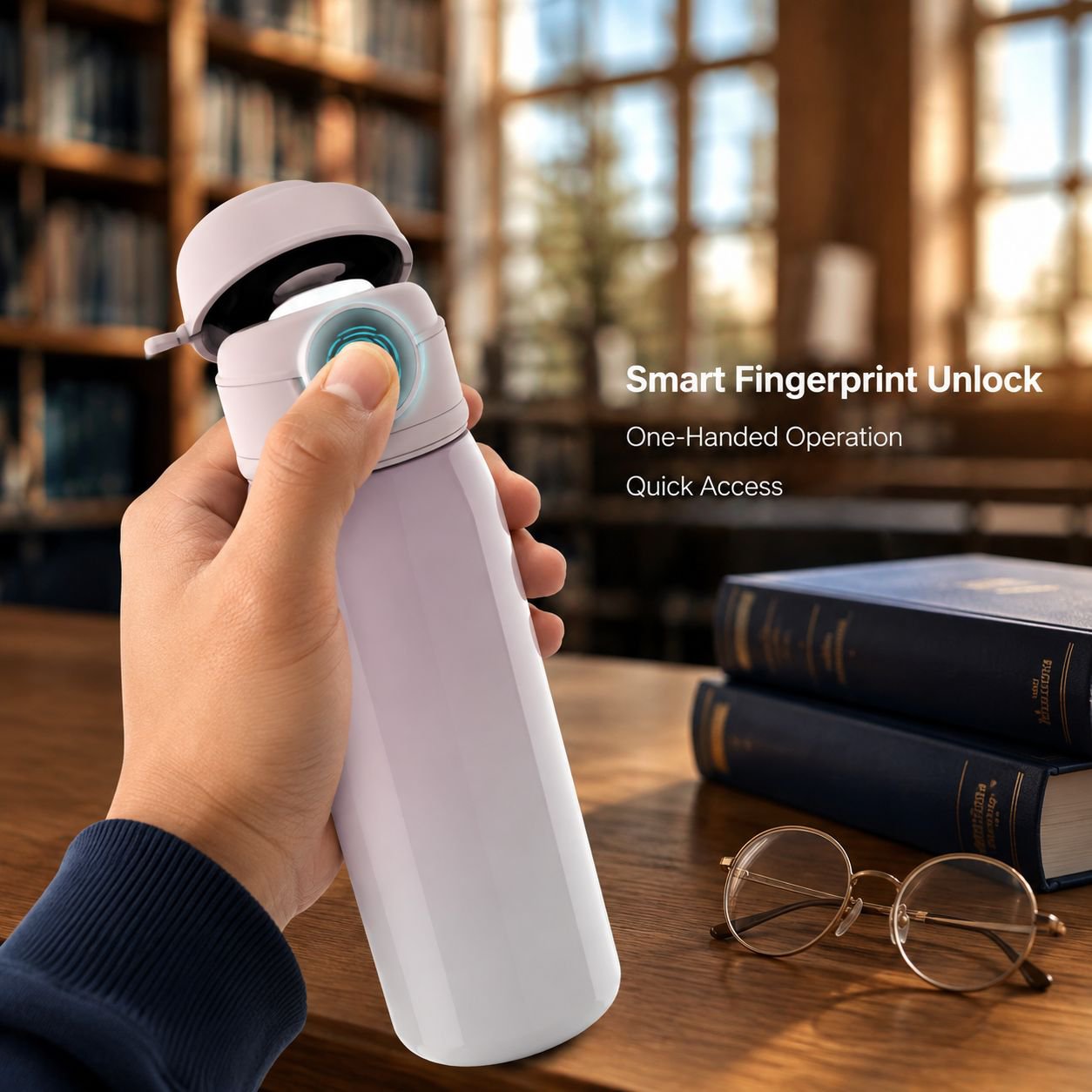 Fingerprint Unlocked Anti-fall Insulated Cup for Children and Students
