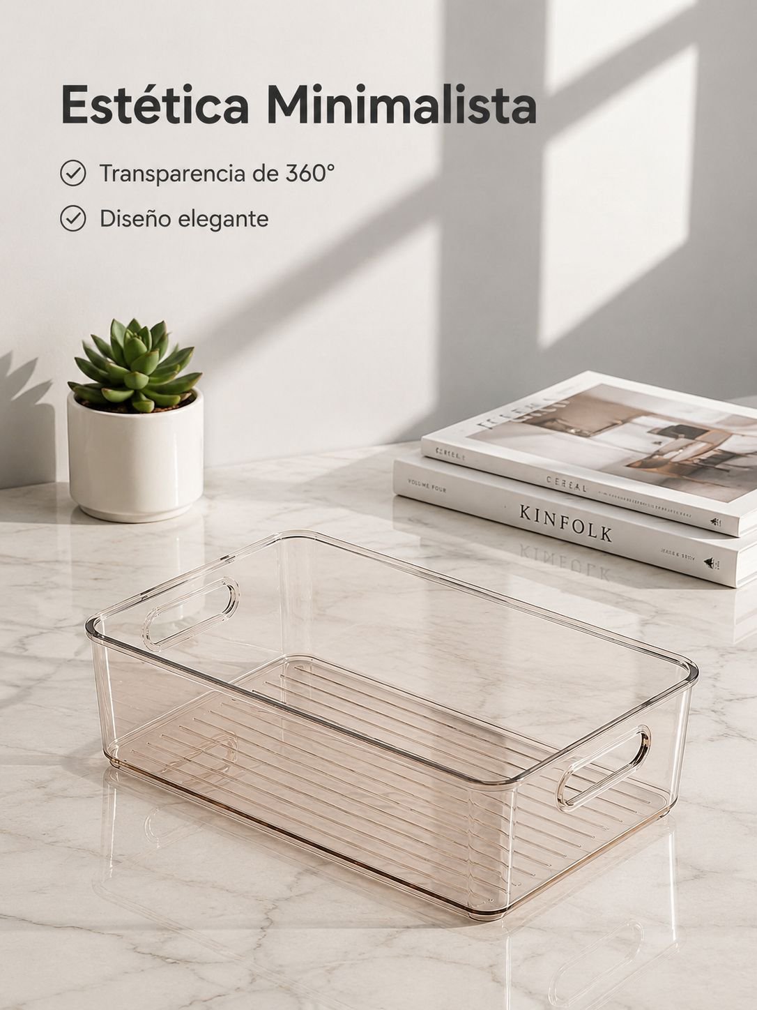 Caja organizadora mediana de acrílico transparente