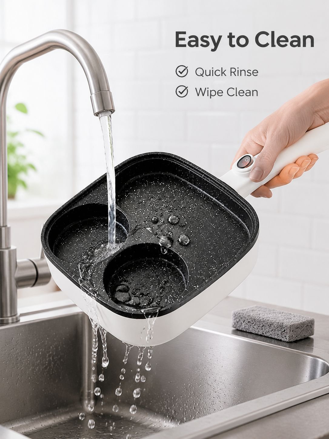 Four-hole non-stick frying pan