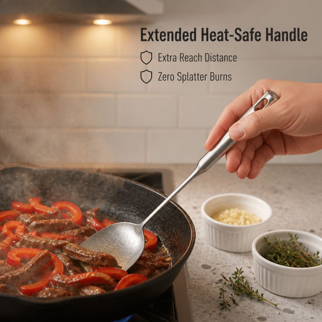 Heavy-Duty Stainless Steel Spatula for Home Kitchens