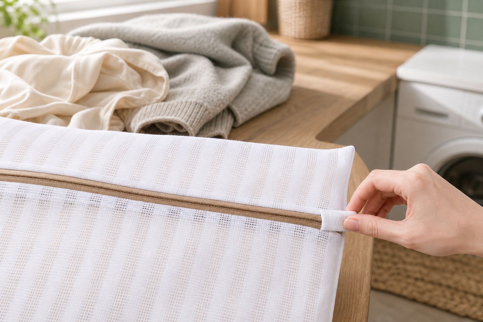 Protective laundry bag for underwear in washing machine