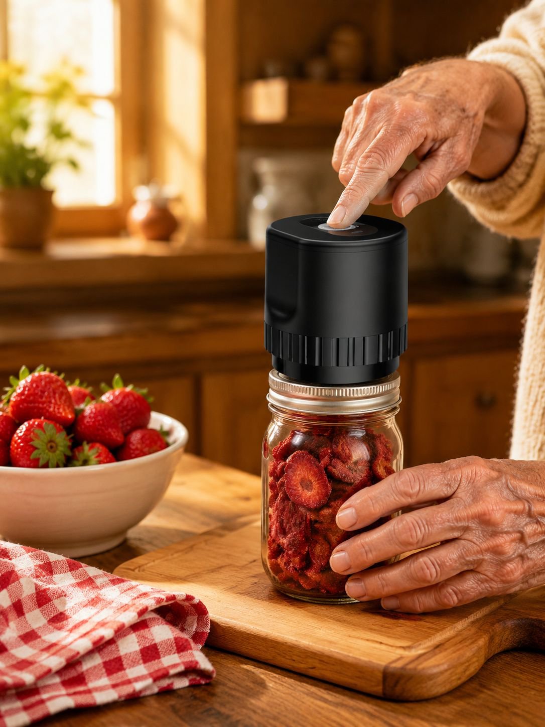 Selladora doméstica para tarros de alimentos