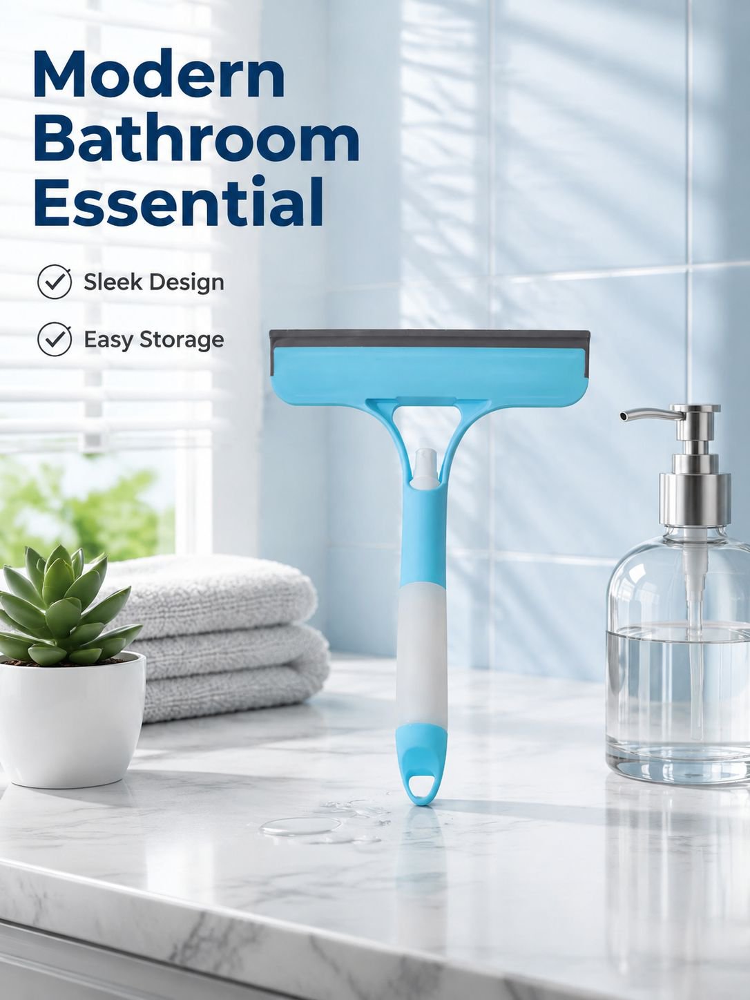 Multi-Functional Bathroom Glass Scraper Cleaner