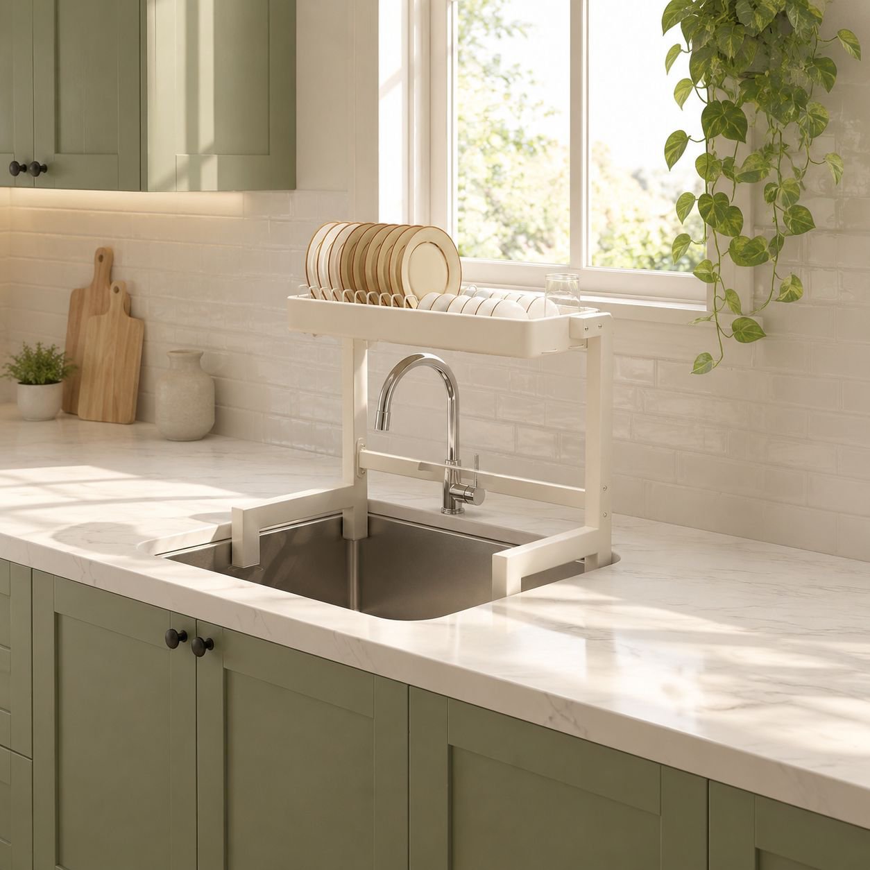 Multifunctional Kitchen Sink Organizer Dish Drying Rack