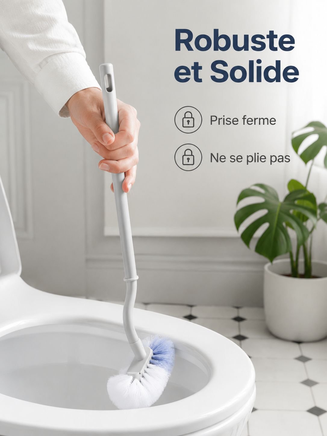 Élégante Brosse de toilette en silicone pour un look moderne dans votre salle de bain